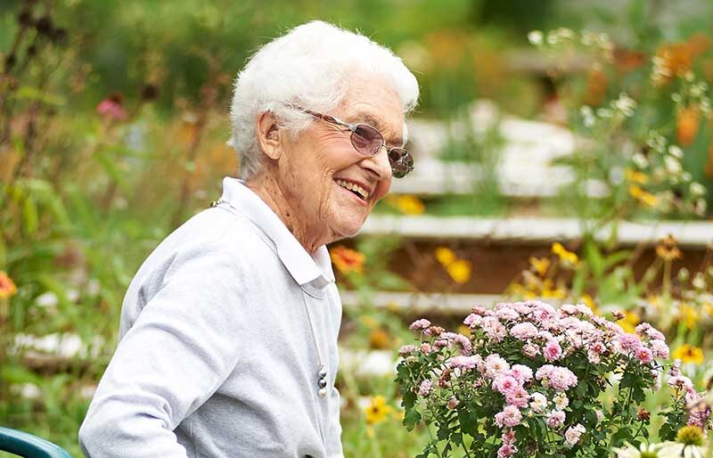 Woman in garden