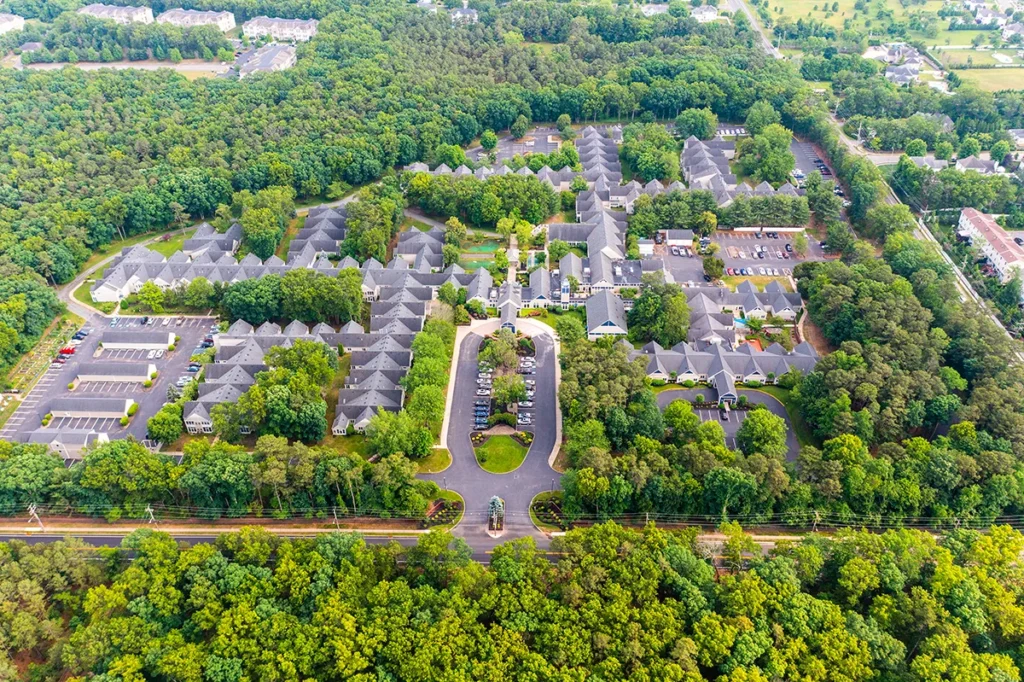 aerial shot of Harrogate property